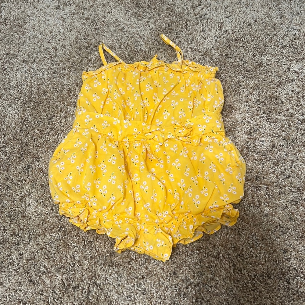 J&J yellow floral bubble romper